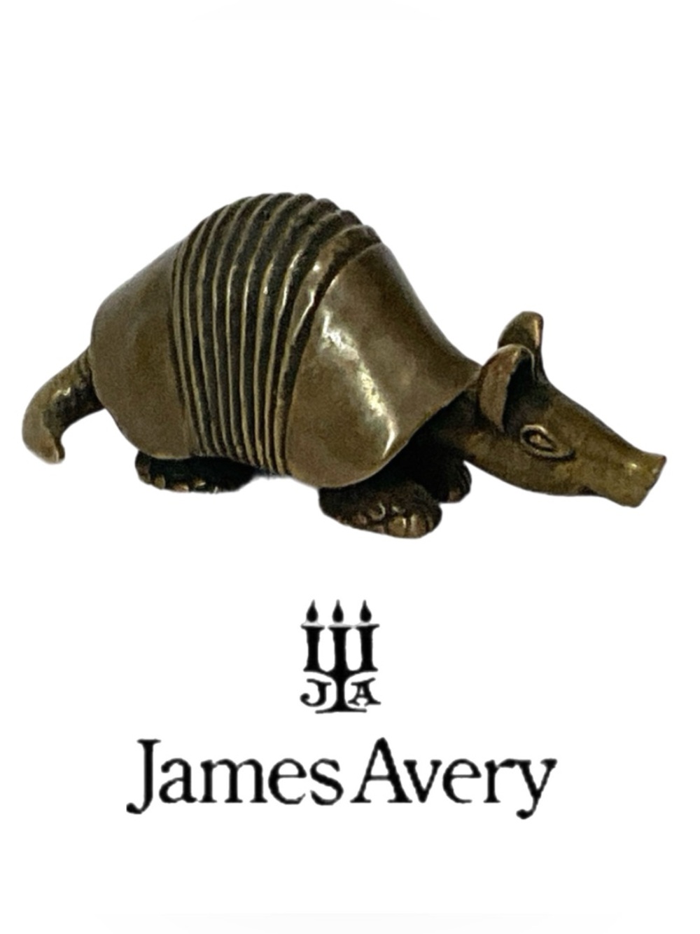James Avery Brass Armadillo Paperweight Figurine - Vintage